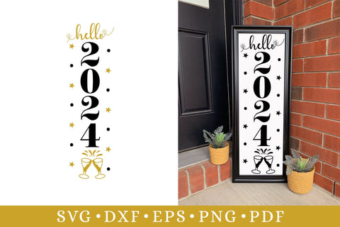 Hello 2024 | New Year Porch Sign SVG SVG CraftLabSVG 