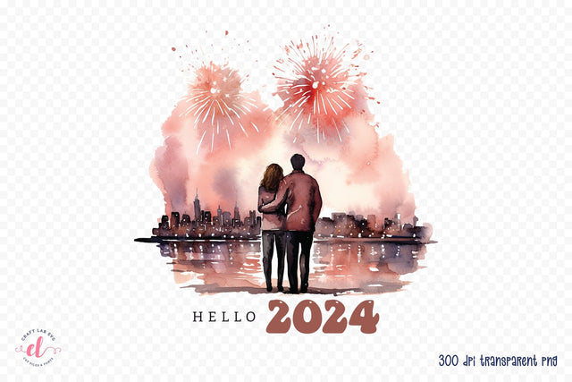 Hello 2024, New Year Sublimation Design SVG CraftLabSVG 