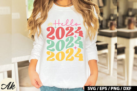 Hello 2024 Retro SVG SVG akazaddesign 