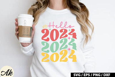 Hello 2024 Retro SVG SVG akazaddesign 