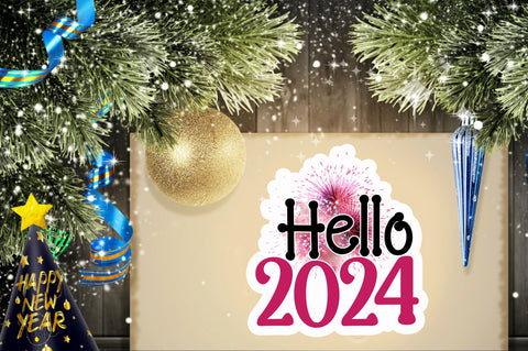 Hello 2024 Sticker Design Sublimation Regulrcrative 