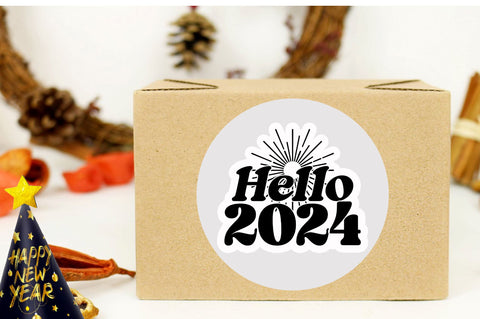 Hello 2024 Sticker Design Sublimation Regulrcrative 