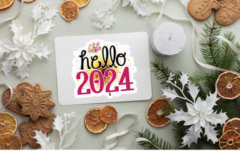 Hello 2024 Sticker Design Sublimation Regulrcrative 
