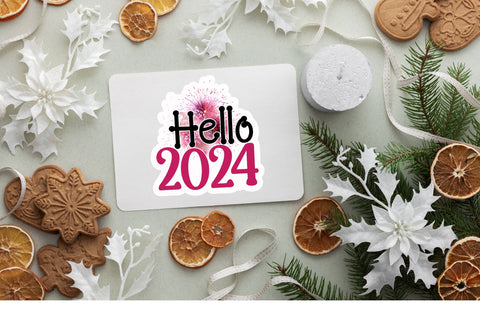 Hello 2024 Sticker Design Sublimation Regulrcrative 
