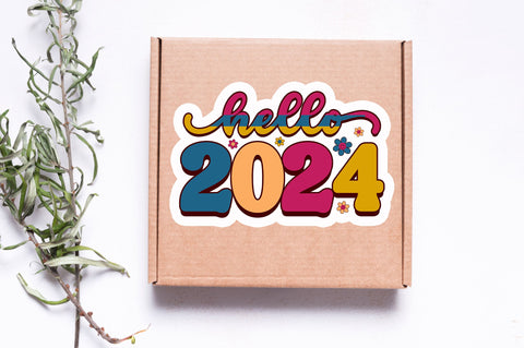 Hello 2024 Sticker Design Sublimation Regulrcrative 