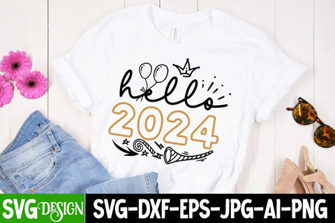 Hello 2024 SVG Cut File, Hello 2024 SVG Quotes, Hello 2024 Sublimation Design, New Year 2024 SVG Cut File, 2024 New Year SVG bundle,New Year SVG Design 2024 SVG BlackCatsMedia 