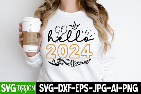 Hello 2024 SVG Cut File, Hello 2024 SVG Quotes, Hello 2024 Sublimation Design, New Year 2024 SVG Cut File, 2024 New Year SVG bundle,New Year SVG Design 2024 SVG BlackCatsMedia 