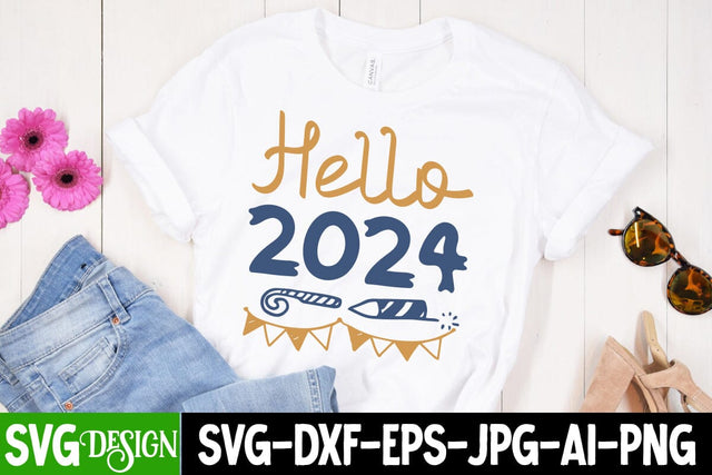 Hello 2024 SVG Cut File, Hello 2024 SVG Quotes, Hello 2024 Sublimation Design, New Year 2024 SVG Cut File, 2024 New Year SVG bundle,New Year SVG Design 2024 SVG BlackCatsMedia 