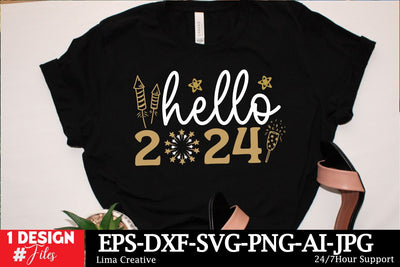 Hello 2024 SVG Cut File ,New Year Sublimation, Happy New Year SVG Design,New Year Sublimation PNG SVG Insomnia Std 