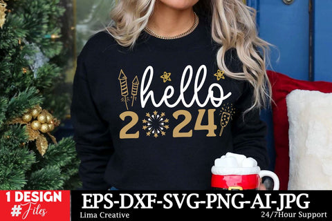 Hello 2024 SVG Cut File ,New Year Sublimation, Happy New Year SVG Design,New Year Sublimation PNG SVG Insomnia Std 