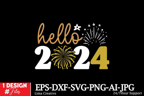 Hello 2024 SVG Cut File ,New Year Sublimation, Happy New Year SVG Design,New Year Sublimation PNG SVG Insomnia Std 