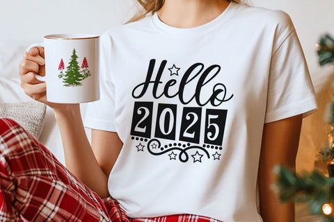 Hello 2025| New Years 2025 SVG Cutting Files. SVG CosmosFineArt 