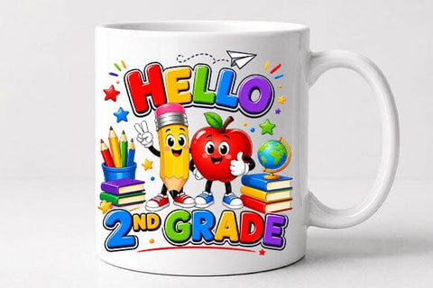 Hello 2nd Grade PNG Cute Back to School Digital Download SVG BillahCrafts 