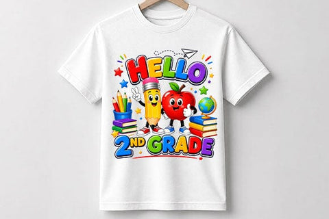 Hello 2nd Grade PNG Cute Back to School Digital Download SVG BillahCrafts 
