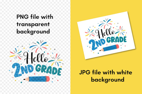 Hello 2nd Grade SVG | Back to School 2025 | Second Grade PNG Sublimation Elementary School Students | Kids T-Shirt Print Digital Download SVG AnnaViolet_store 