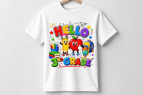 Hello 3rd Grade PNG Cute Back to School Digital Download SVG BillahCrafts 