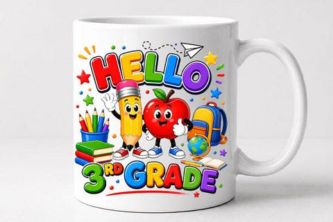 Hello 3rd Grade PNG Cute Back to School Digital Download SVG BillahCrafts 
