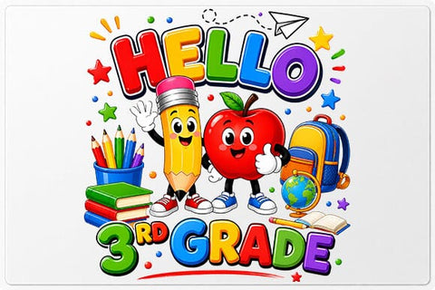 Hello 3rd Grade PNG Cute Back to School Digital Download SVG BillahCrafts 