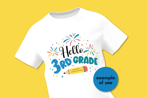 Hello 3rd Grade SVG | Back to School 2025 | Third Grade PNG Sublimation Elementary School Students | Kids T-Shirt Print Digital Download SVG AnnaViolet_store 