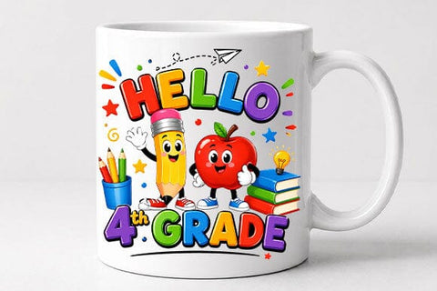 Hello 4th Grade PNG Cute Back to School Digital Download SVG BillahCrafts 