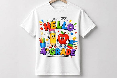 Hello 4th Grade PNG Cute Back to School Digital Download SVG BillahCrafts 