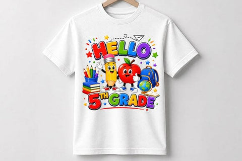 Hello 5th Grade PNG Cute Back to School Digital Download SVG BillahCrafts 