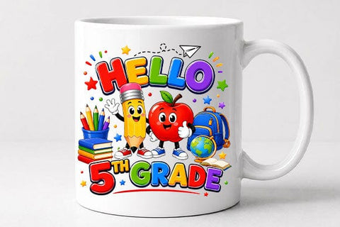 Hello 5th Grade PNG Cute Back to School Digital Download SVG BillahCrafts 
