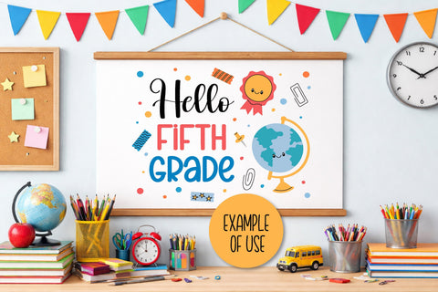 Hello 5th Grade SVG | Back to School 2026 | Fifth Grade PNG Sublimation Elementary School Students | Kids T-Shirt Print Digital Download SVG AnnaViolet_store 