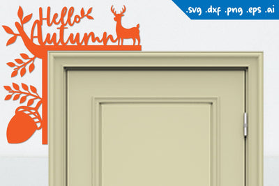 Hello Autumn Door Corner SVG zafrans studio 