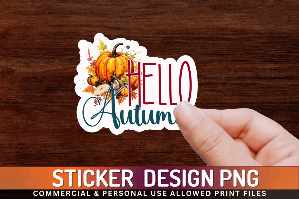 Hello autumn Sticker Design - So Fontsy