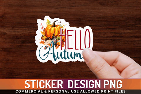 Hello autumn Sticker Design Sublimation Regulrcrative 