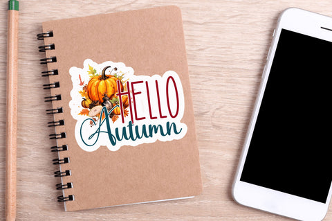 Hello autumn Sticker Design Sublimation Regulrcrative 
