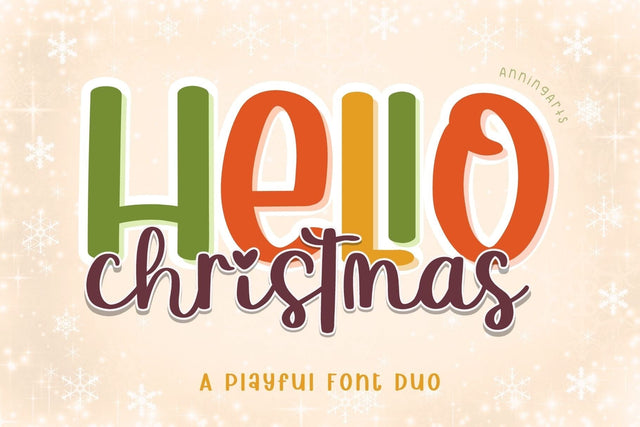 Hello Christmas - Font Duo Font AnningArts Design 