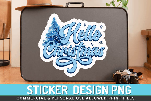 Hello christmas Stickers Design Sublimation Regulrcrative 