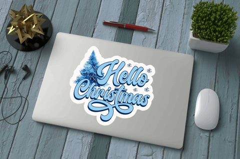 Hello christmas Stickers Design Sublimation Regulrcrative 
