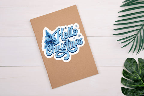 Hello christmas Stickers Design Sublimation Regulrcrative 