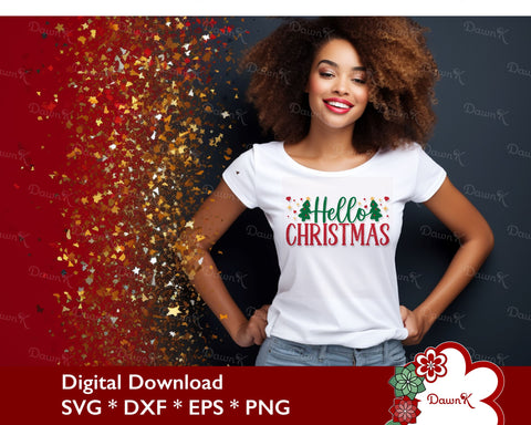 Hello Christmas SVG - Christmas Cut File SVG DawnKDesigns 
