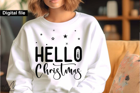 Hello Christmas SVG, Merry Christmas Saying for DIY Holiday Creations SVG Isabella Machell 