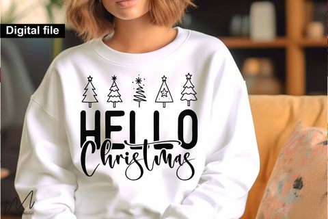Hello Christmas SVG, Merry Christmas Saying for DIY Holiday Creations SVG Isabella Machell 