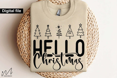 Hello Christmas SVG, Merry Christmas Saying for DIY Holiday Creations SVG Isabella Machell 