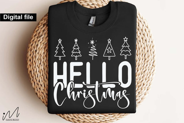 Hello Christmas SVG, Merry Christmas Saying for DIY Holiday Creations SVG Isabella Machell 