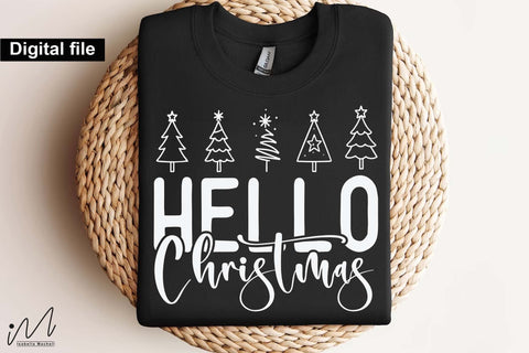 Hello Christmas SVG, Merry Christmas Saying for DIY Holiday Creations SVG Isabella Machell 