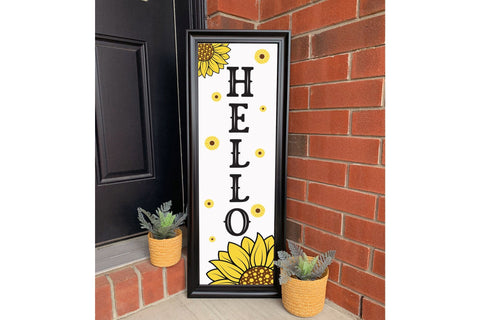 Hello Cut File, Sunflower Porch Sign SVG SVG CraftLabSVG 