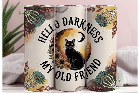 Hello Darkness Tumbler Wrap PNG Sublimation PixelChick 