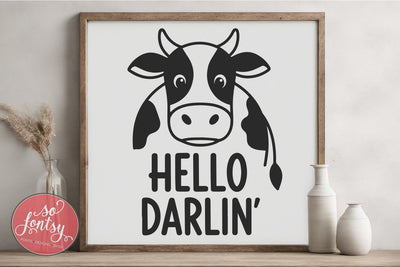 Hello Darlin SVG Cut File for Cricut & Silhouette | VIP Extended Use License SVG So Fontsy VIP Design Shop