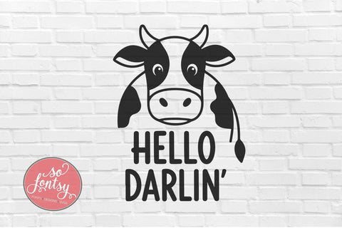 Hello Darlin SVG Cut File for Cricut & Silhouette SVG So Fontsy VIP Design Shop 