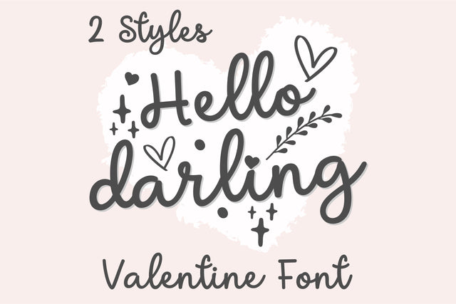 Hello Darling Font | Cute Valentine's Font | Romantic Font Font TonisArtStudio 