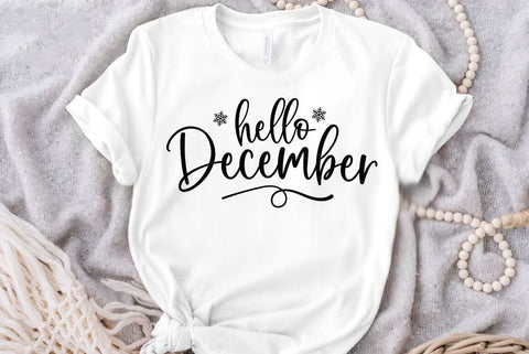 Hello december, Christmas Quotes Design , Sublimation Design SVG FiveStarCrafting 