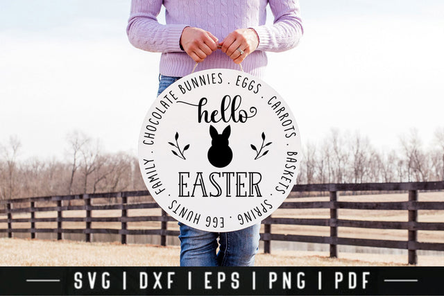 Hello Easter - Farmhouse Easter Sign SVG SVG CraftLabSVG 