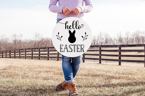 Hello Easter - Farmhouse Easter Sign SVG SVG CraftLabSVG 